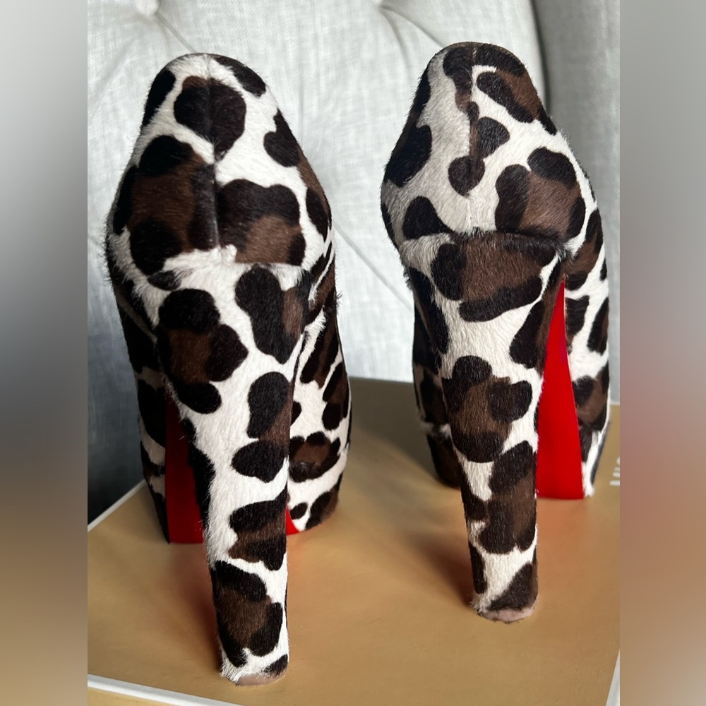 Christian Louboutin Bibi 140mm Pony Hair Nairobi Platform Pumps 39 - Picture 3 of 8